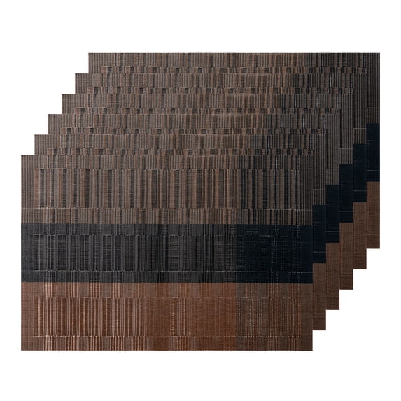 Unique Bargains Placemats Set of 6, Heat-Resistant Placemat, Polyvinyl Chloride Place Mats Coffee 18x12 inch