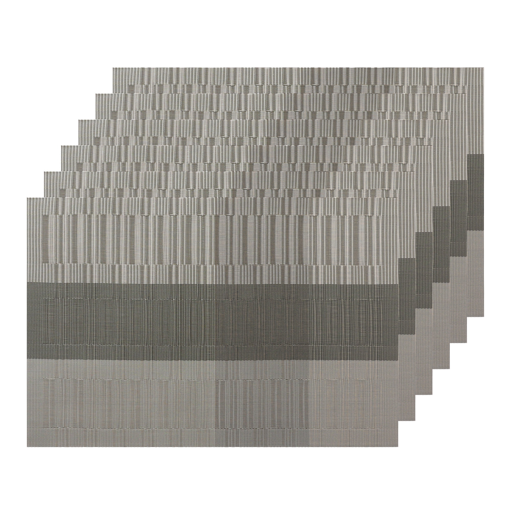 Unique Bargains Placemats Set of 6, Heat-Resistant Placemat, Polyvinyl Chloride Place Mats Dark Grey 18x12 inch