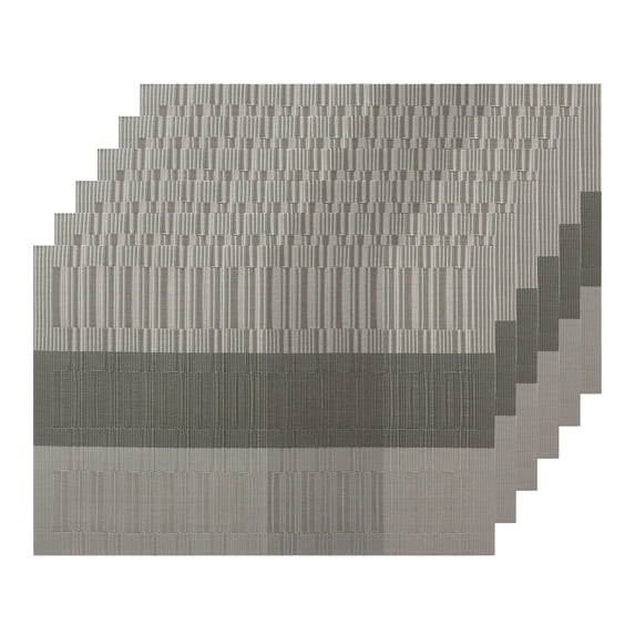 Unique Bargains Placemats Set of 6, Heat-Resistant Placemat, Polyvinyl Chloride Place Mats Dark Grey 18x12 inch