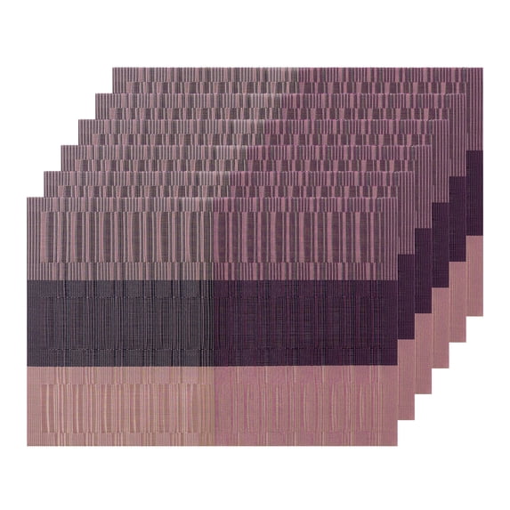 Unique Bargains Placemats Set of 6, Heat-Resistant Placemat, Polyvinyl Chloride Place Mats Red Black 18x12 inch