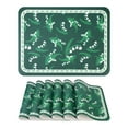 thumbnail image 1 of Unique Bargains Placemats Set of 6 Leather Placemats for Kitchen Dining Table Dark Green, 1 of 6