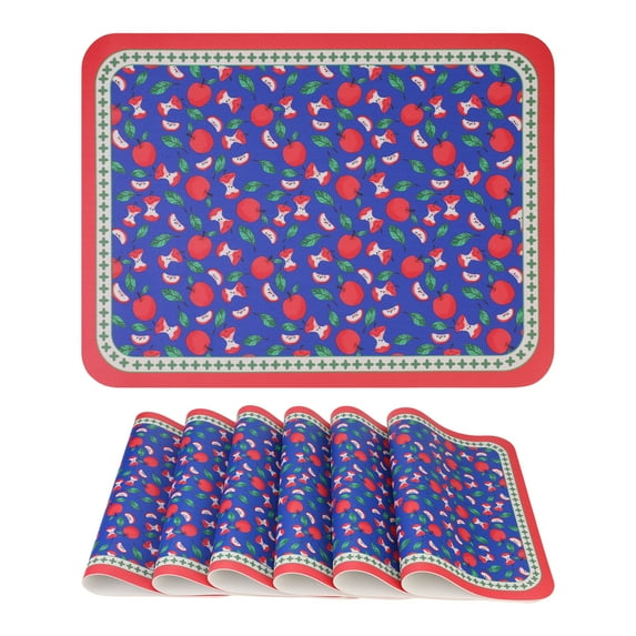 Unique Bargains Placemats Set of 6 Leather Placemats for Kitchen Dining Table Red
