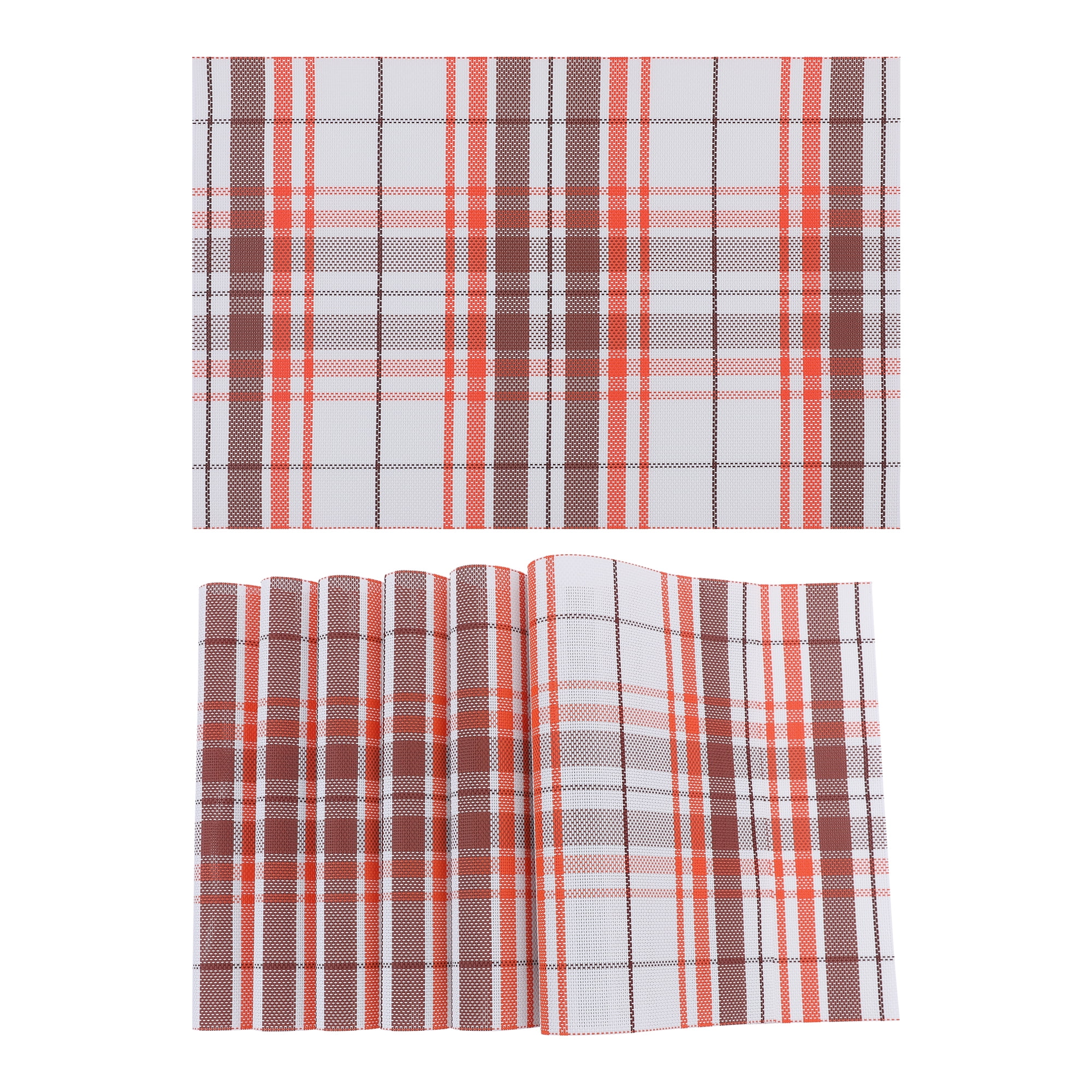Unique Bargains Placemats Set of 6 Placemats for Kitchen Dining Table Washable Red