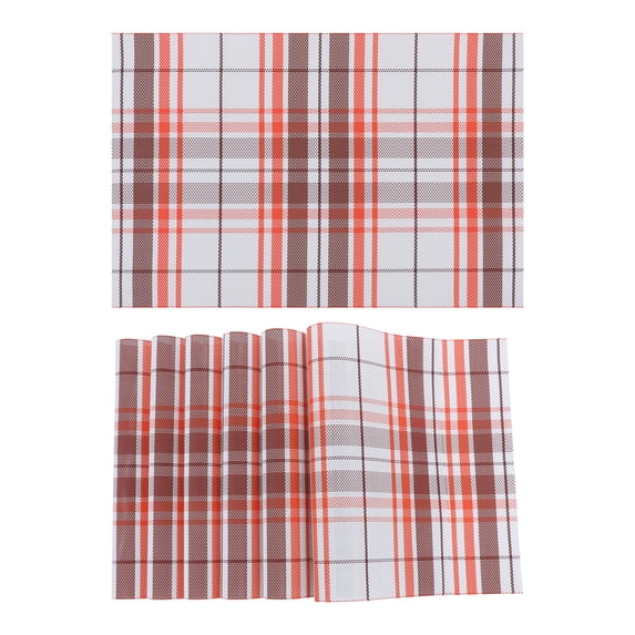 Unique Bargains Placemats Set of 6 Placemats for Kitchen Dining Table Washable Red