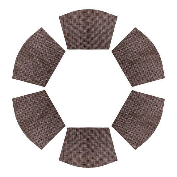 Unique Bargains Placemats Set of 6 Solid Placemats Wipeable Table Mat Coffee 17x11.5Inch
