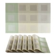 thumbnail image 1 of Unique Bargains Placemats Set of 6 for Dining Table Decor Washable Table Mat Gray Green, 1 of 7