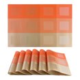 thumbnail image 1 of Unique Bargains Placemats Set of 6 for Dining Table Decor Washable Table Mat Gray Orange, 1 of 7