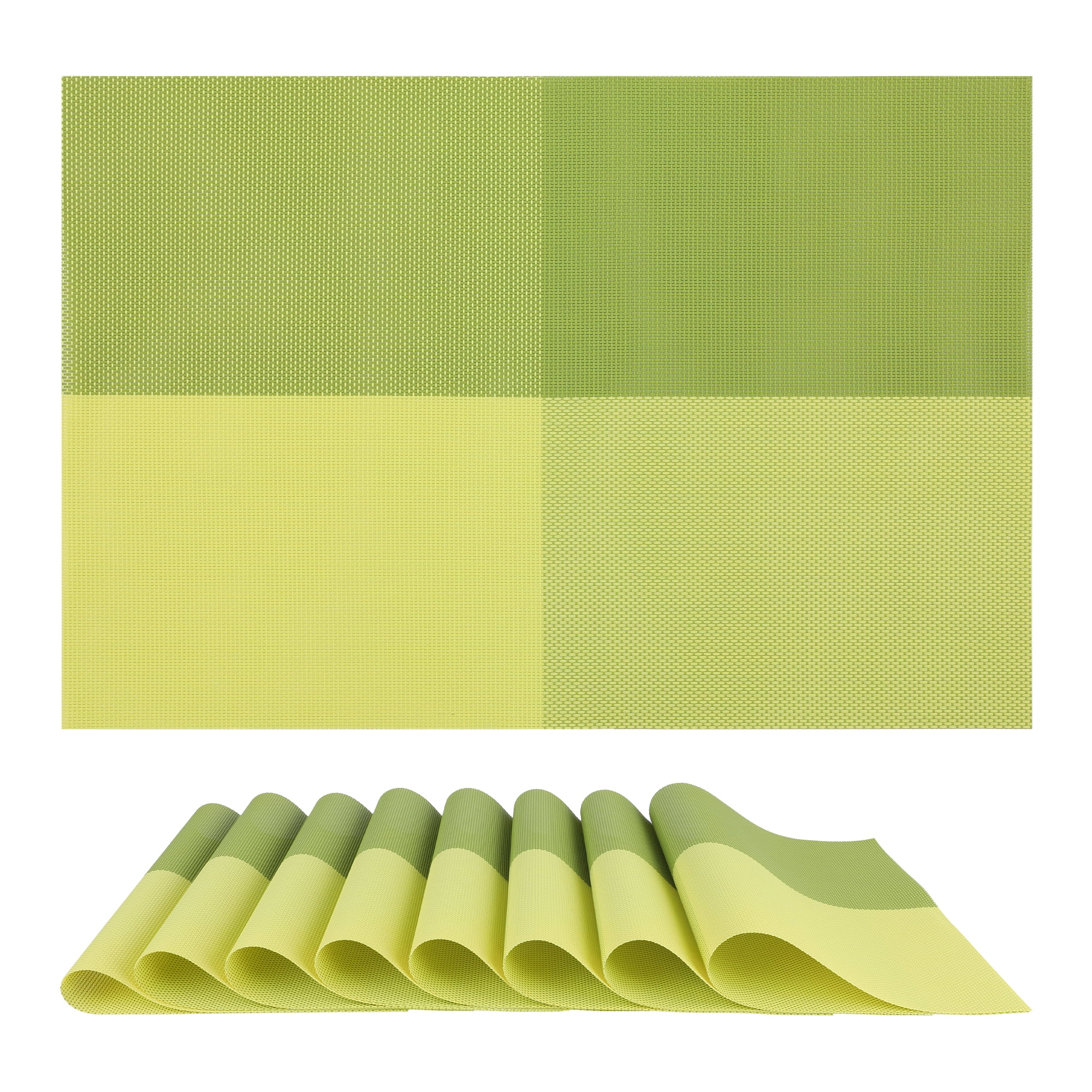 Unique Bargains Placemats for Kitchen Table Heat Resistant Table Placemats Green