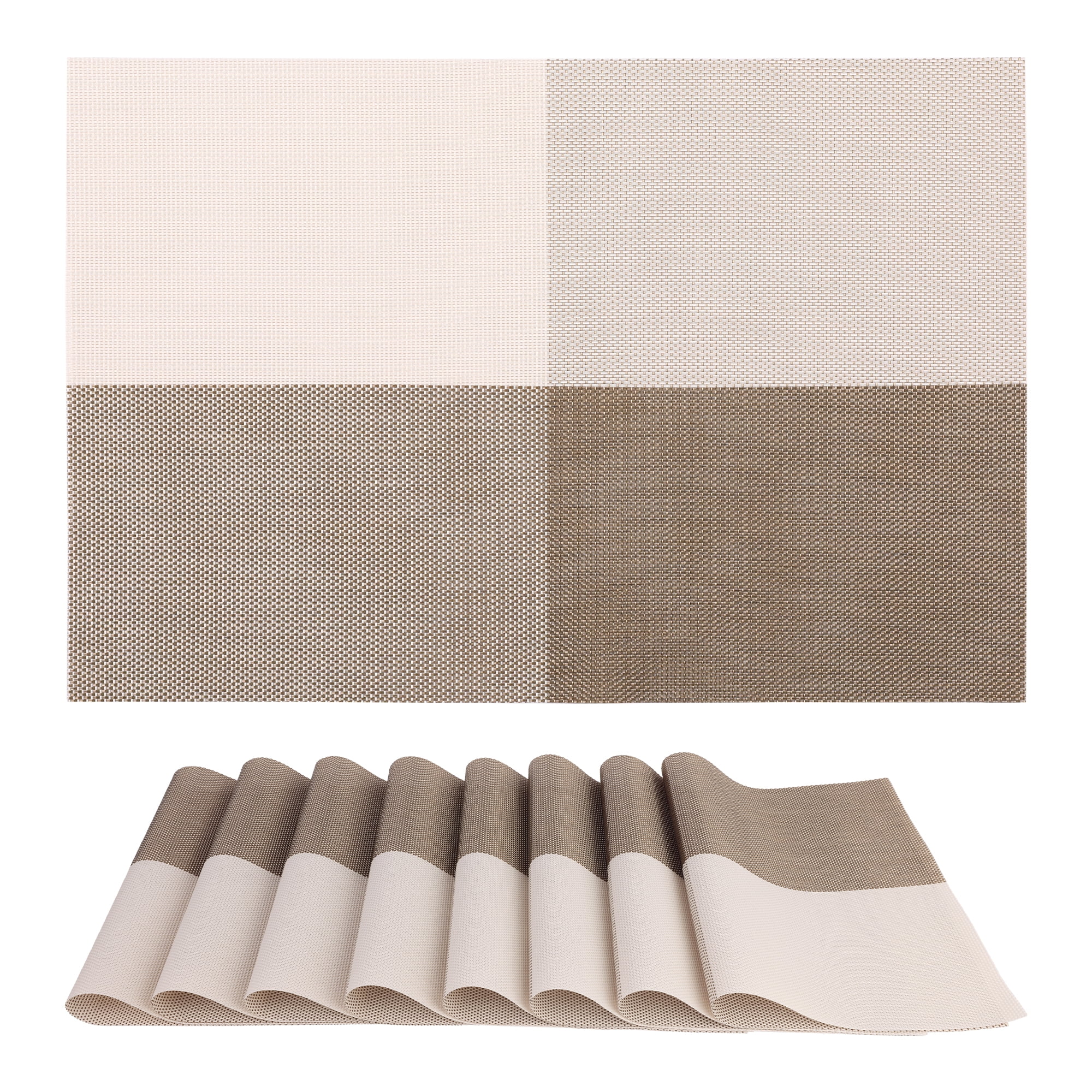 Unique Bargains Placemats for Kitchen Table Heat Resistant Table Placemats Light Coffee