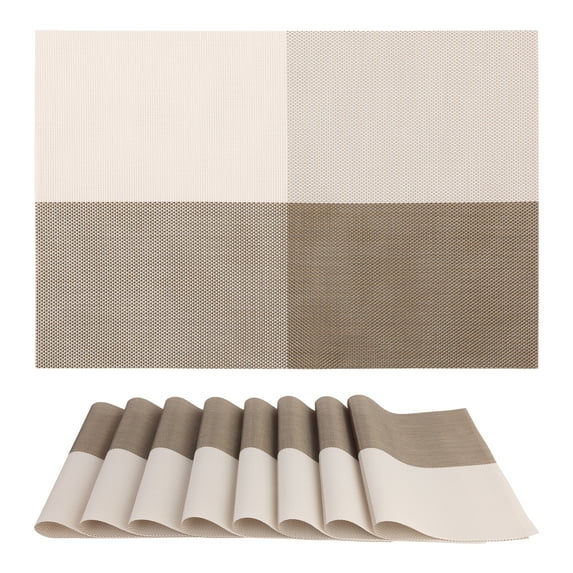 Unique Bargains Placemats for Kitchen Table Heat Resistant Table Placemats Light Coffee