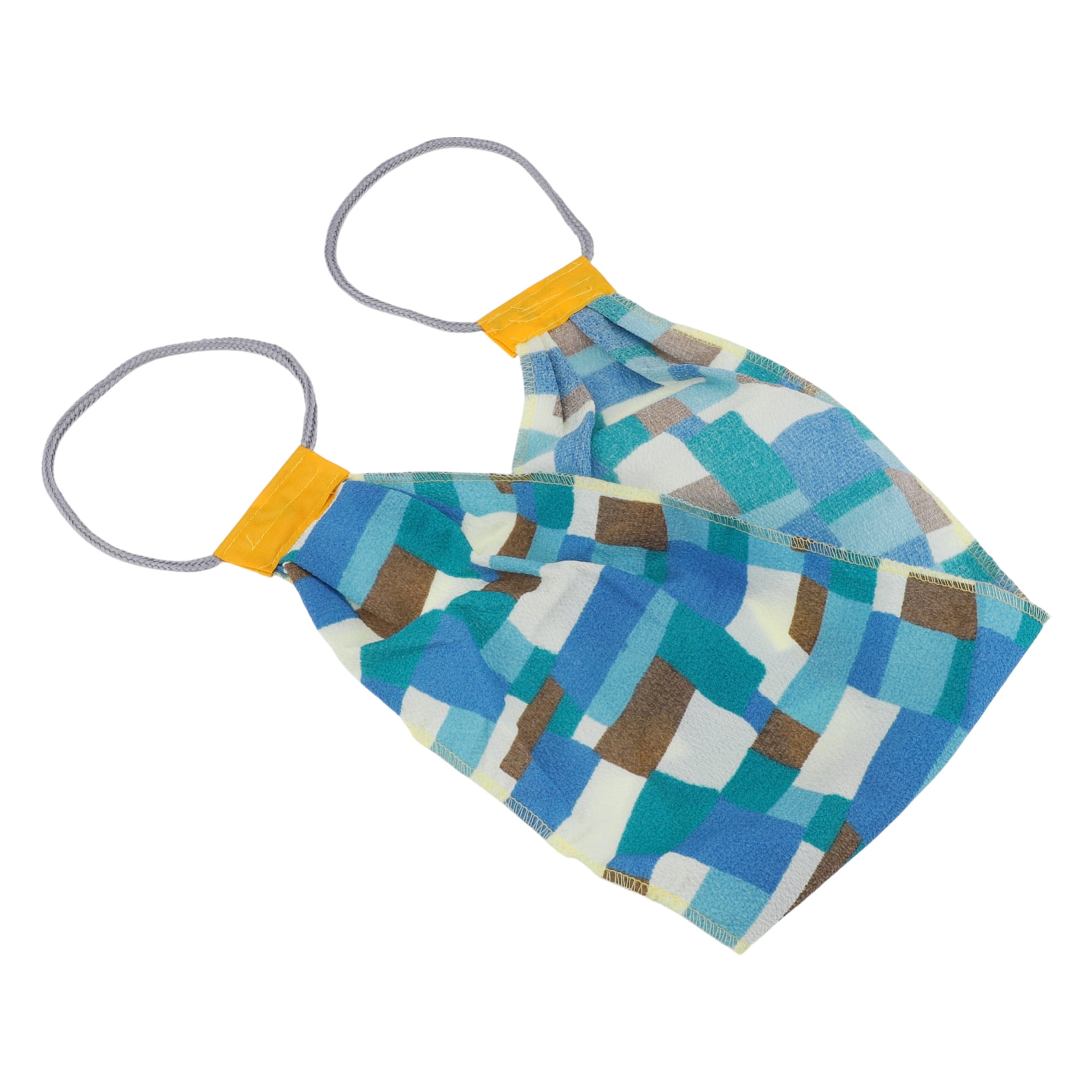 Unique Bargains Plaid Body Scrub Towel Exfoliating Towel Green Blue