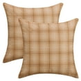 thumbnail image 1 of Unique Bargains Plaid Decorative Throw Pillow Covers Pack of 2 Khaki 18" x 18", 1 of 7