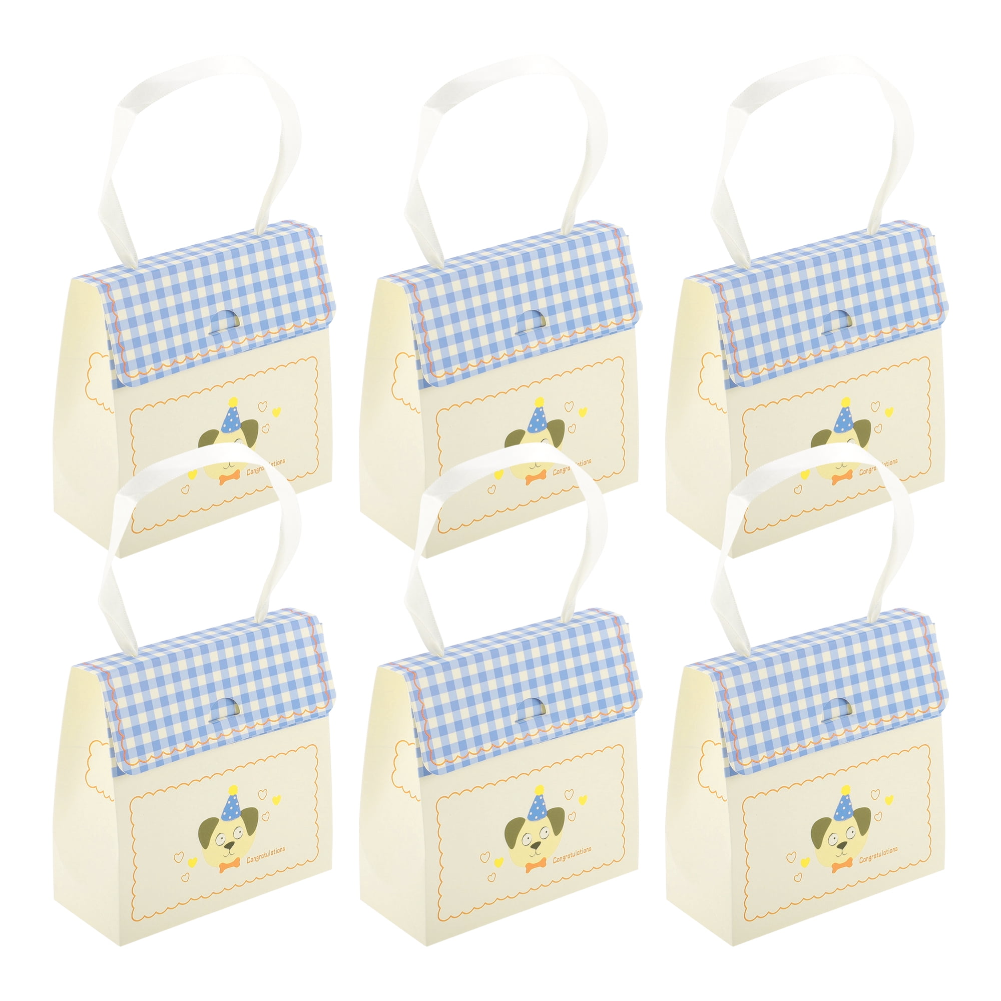 Unique Bargains Plaid Gift Bags Colorful 6 Pcs