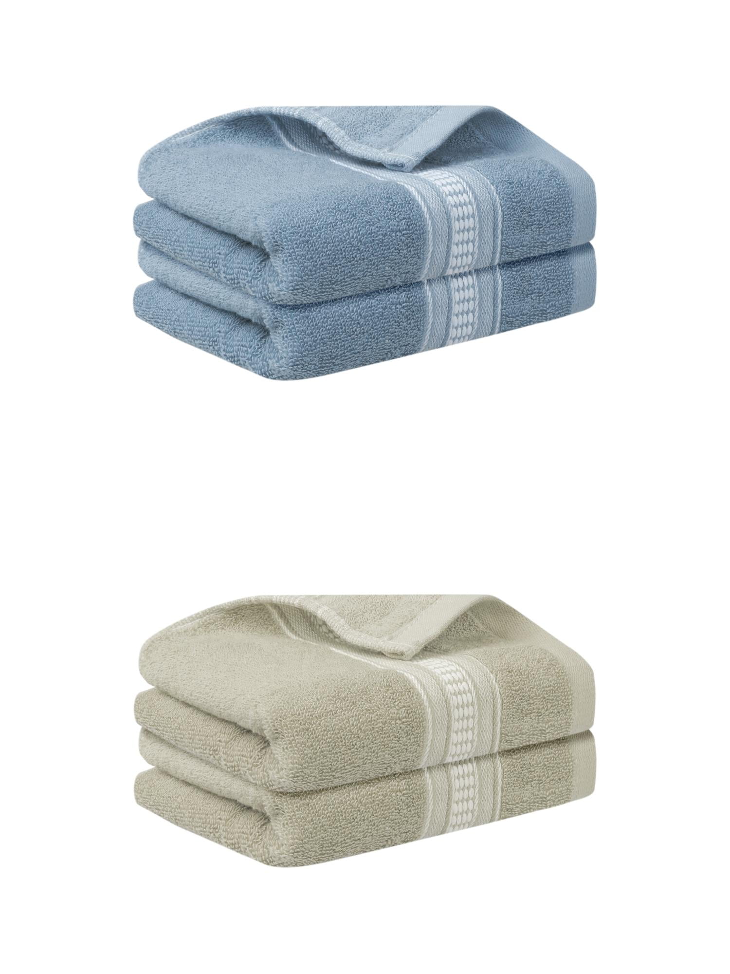 Unique Bargains Plaid Pattern Hand Towels Comfort and Quick Drying Towel for Bathroom Blue 14" x 30" Blue/Light Brown 14" x 30"