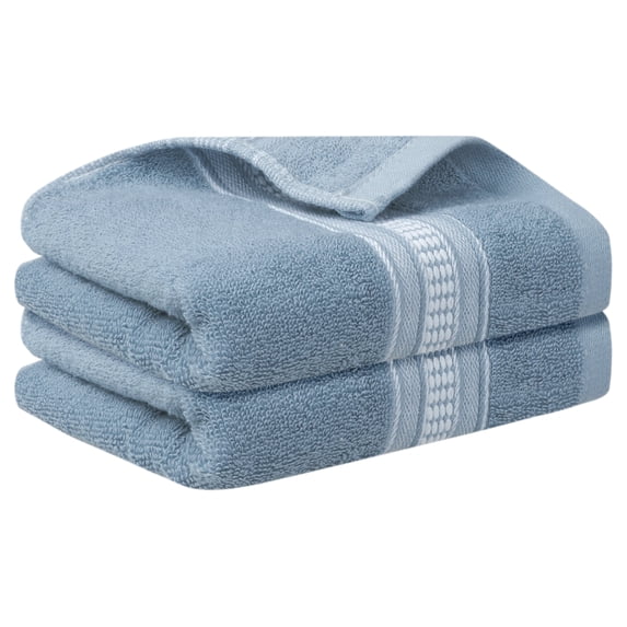 REGALWOVEN 2 Pack Plaid Pattern Hand Towels, Comfort and Quick Drying Towel for Bathroom, Travel, Camp Blue 14' x 30'