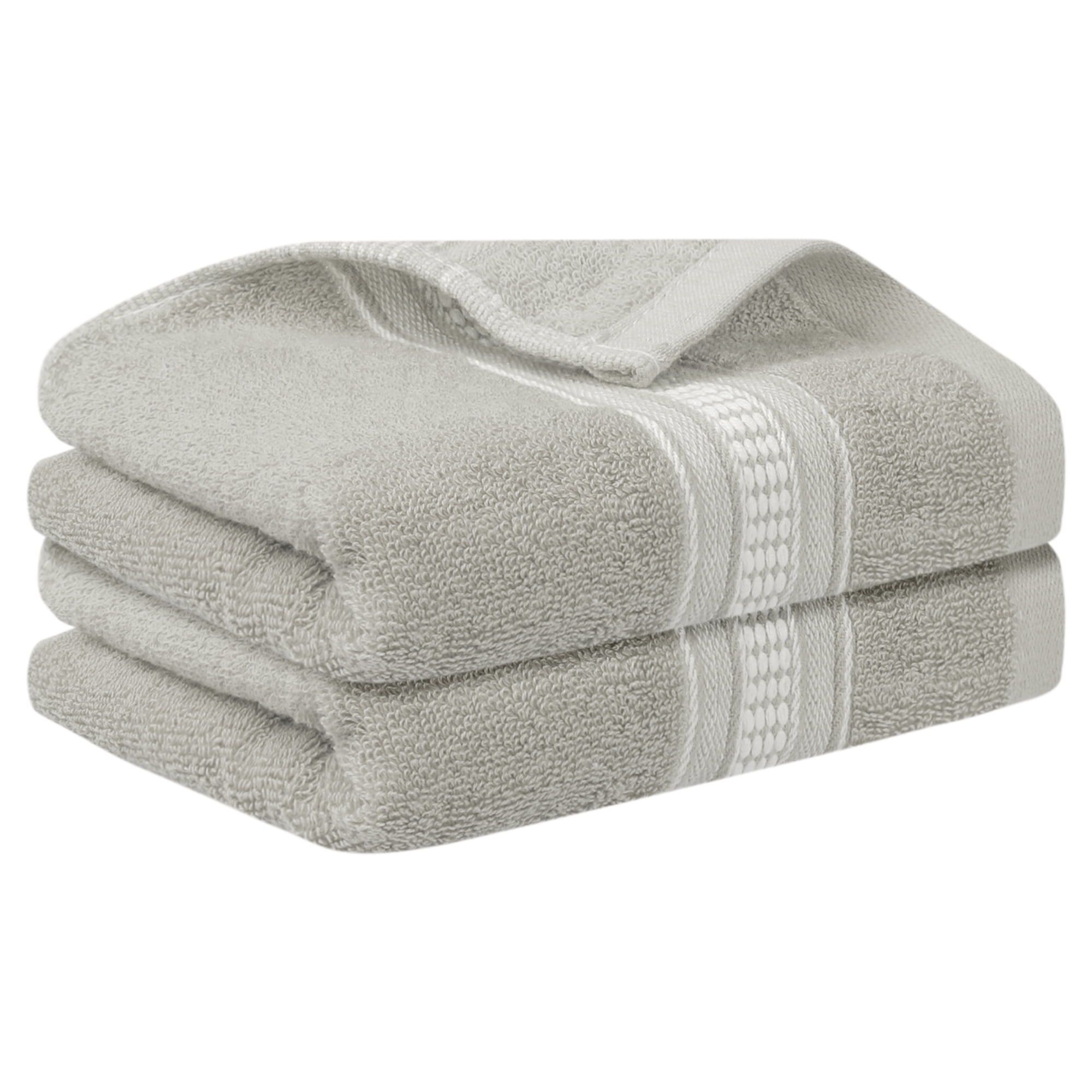 Unique Bargains Plaid Pattern Hand Towels Comfort and Quick Drying Towel for Bathroom Light Gray 14" x 30"
