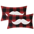 thumbnail image 1 of Unique Bargains Plaid Print Throw Decorative Pillow Covers Farmhouse Pillowcase Pack of 2 Beard 12" x 20", 1 of 6