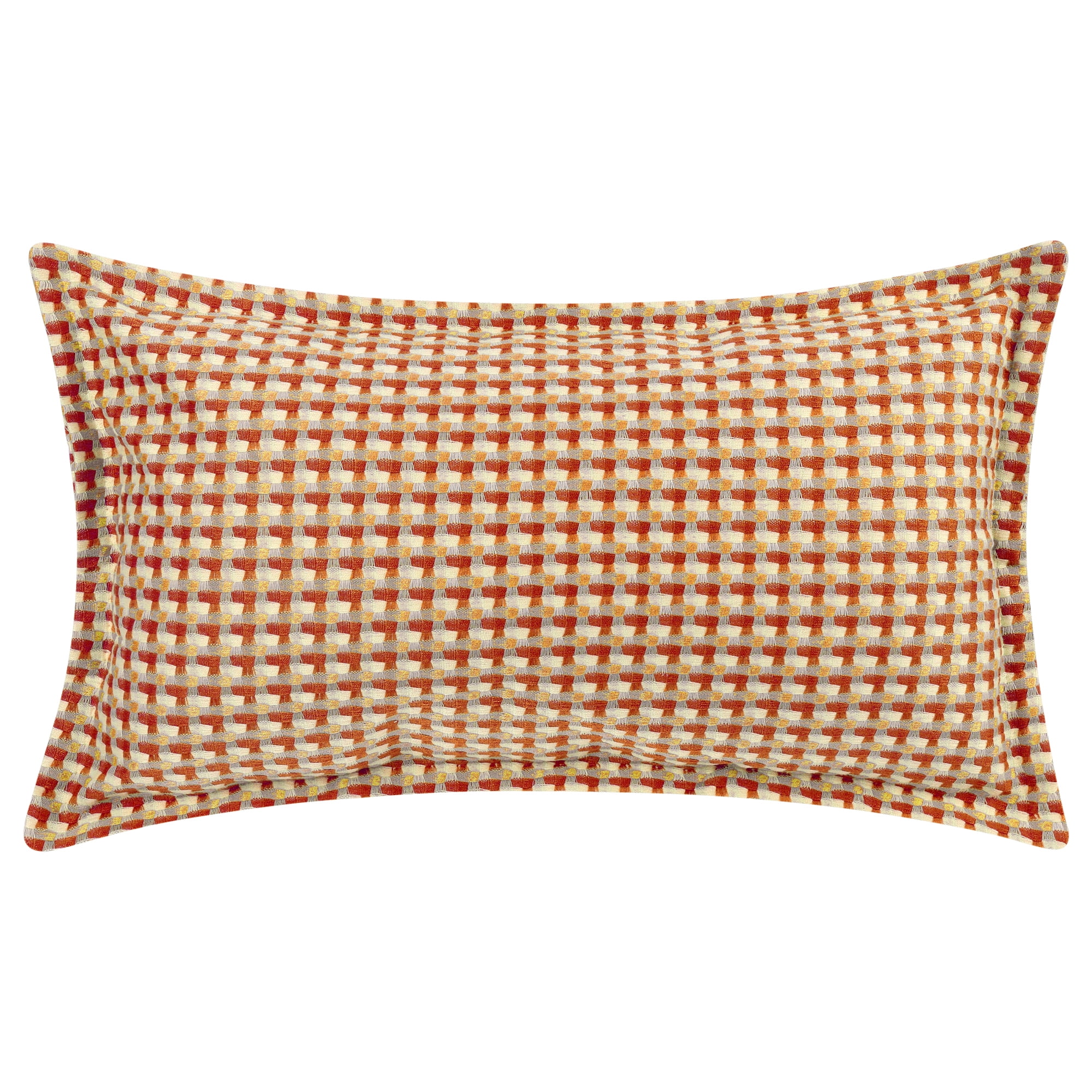 Unique Bargains Plaid Throw Pillow Covers Decorative Pillow Cases Square Cushion Covers Orange Grid 12" x 20"