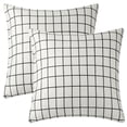 thumbnail image 1 of Unique Bargains Plaid Throw Pillow Covers Square Linen Cushion Pillowcase White 20" x 20", 1 of 6