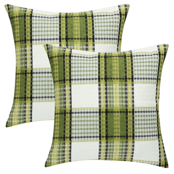 Unique Bargains Plaids Square Decorative Throw Pillow Covers, 2-Pack , 18" x 18" #15