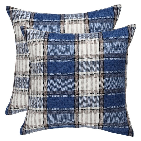 Unique Bargains Plaids Square Decorative Throw Pillow Covers, 2-Pack , 18" x 18" #8