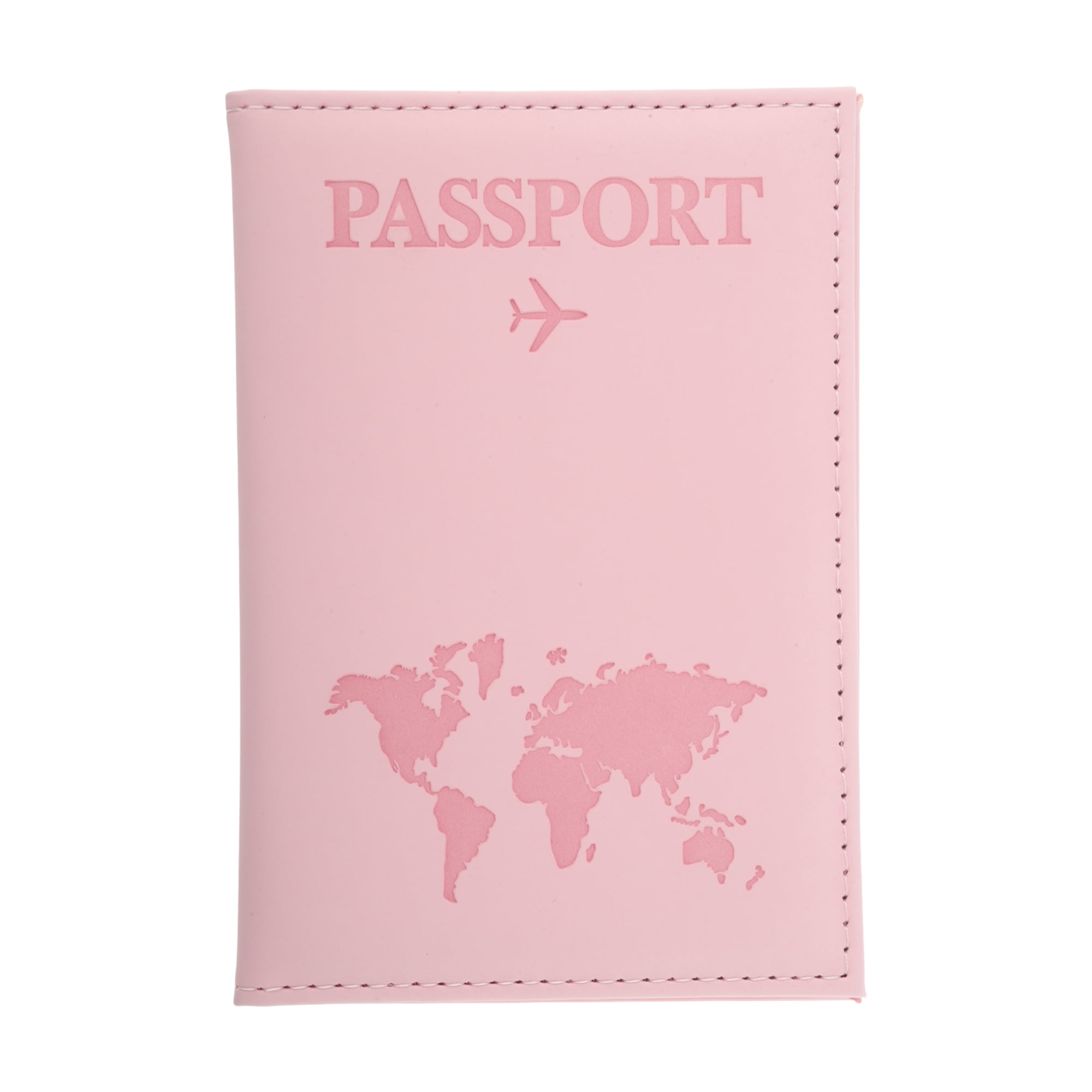 Unique Bargains Plain Weave Passport Holder 1 Pc Pink