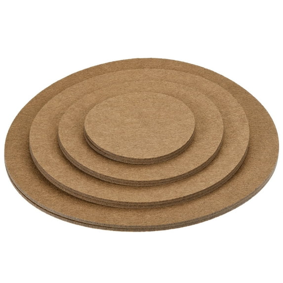 Unique Bargains Plant Coasters Reversible Absorbent Round Felt Pad Mats Set Brown