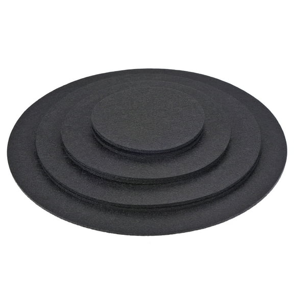 Unique Bargains Plant Coasters Reversible Absorbent Round Felt Pad Mats Set Black
