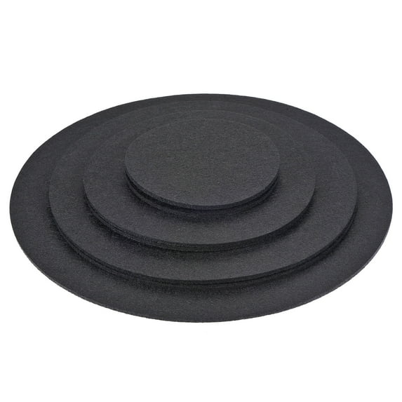 Unique Bargains Plant Coasters Reversible Absorbent Round Felt Pad Mats Set Black