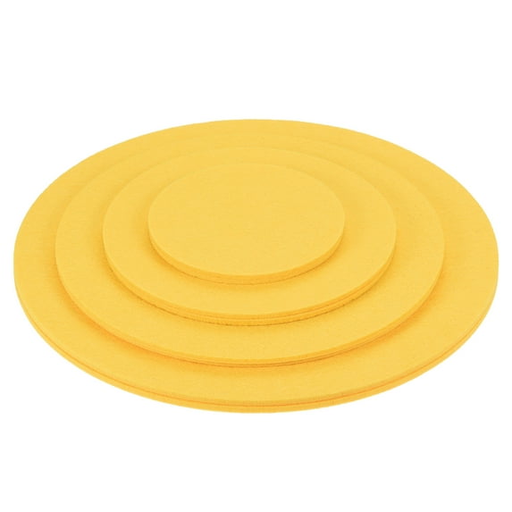 Unique Bargains Plant Coasters Reversible Absorbent Round Felt Pad Mats Set Yellow
