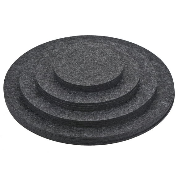 Unique Bargains Plant Coasters Reversible Absorbent Round Felt Pads Mat Set Gray