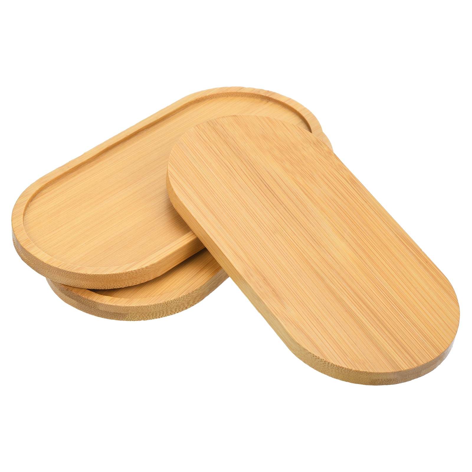 Unique Bargains Plant Pot Saucer, Bamboo Planter Saucer Drip Tray Oval