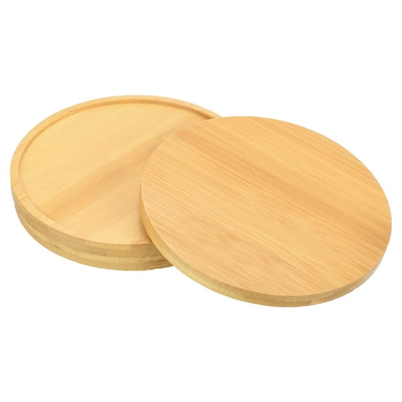 Unique Bargains Plant Saucer Bamboo Planter Saucer Drip Tray Round Plant Trays 14.5cm 3pk