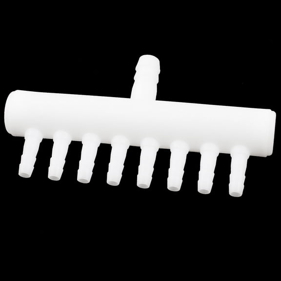 Unique Bargains Plastic 1 Inlet 8 Outlet Air Hose Pipe Connector Adapter White for Fish Tank