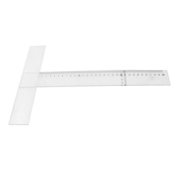 Unique Bargains Plastic 14.2" Straight Ruler T Square Ruler Educational Stationery Measuring Tool Clear