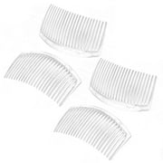 Unique Bargains 4 Pcs Lady Plastic Handmade 23 Tooth Hair Comb Clip Decor DIY Accessories Clear