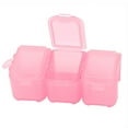 thumbnail image 1 of Unique Bargains Plastic 3 Compartments Travel   Box Holder Storage Case Clear Pink, 1 of 2