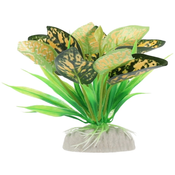 Unique Bargains Plastic Aquarium Plants Fish Tank Accessories Plants for Aquarium Decorations Green Yellow