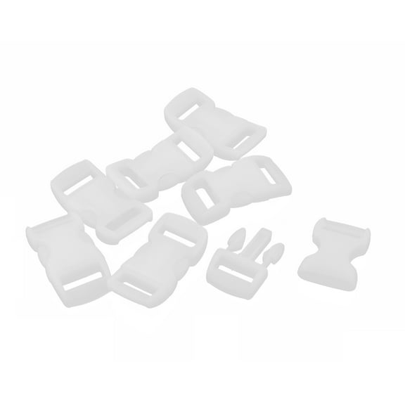 Unique Bargains Plastic Backpack Rucksack Quick Release Buckle Clip 7 Pcs 11mm Width White