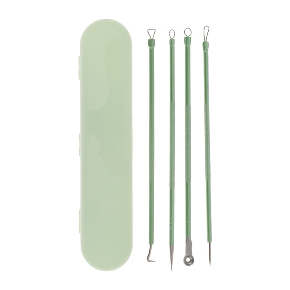 Unique Bargains Plastic Box Pimple Extractor Tool Kit Green 1 Set