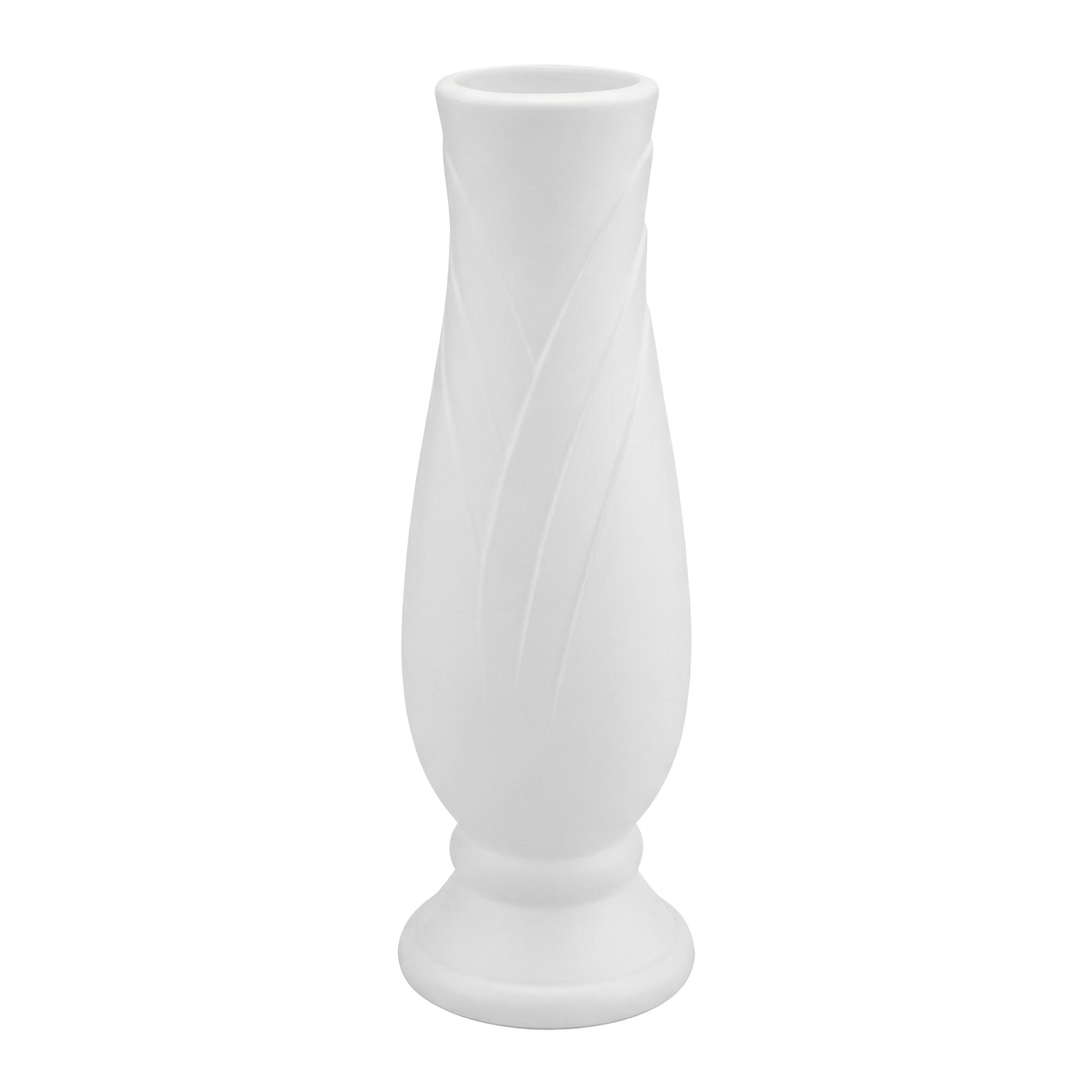 Unique Bargains Plastic Bud Vase Decorative for Home Decor White 2.8"L x 2.8"W x 7.9"H