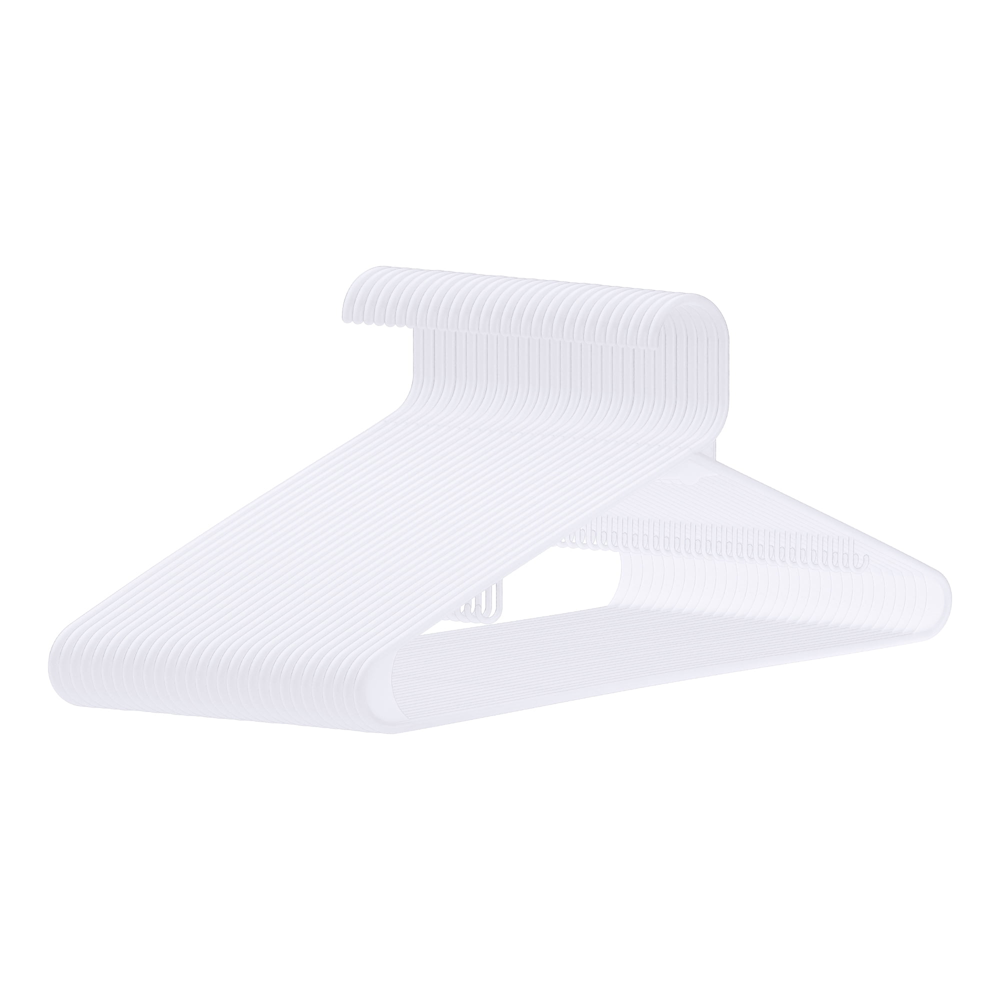 Unique Bargains Plastic Coat Hangers for Closet Clothing Coats Pants 30 Packs White