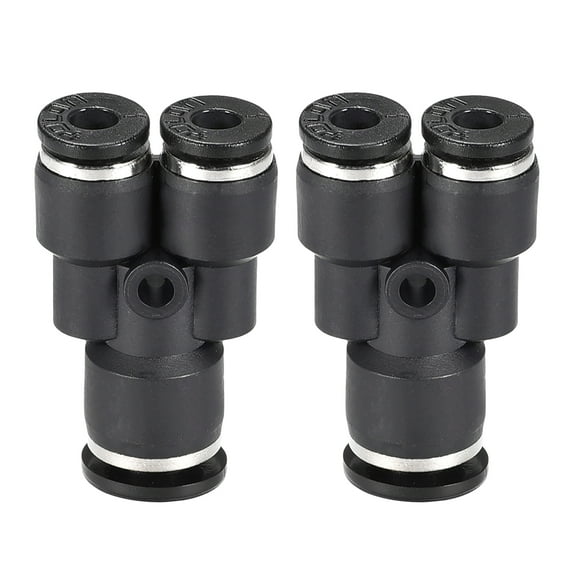 Unique Bargains Plastic Connect Y Splitter Push To Tube Fittings,6mm X 4mm OD Push Lock 2pcs