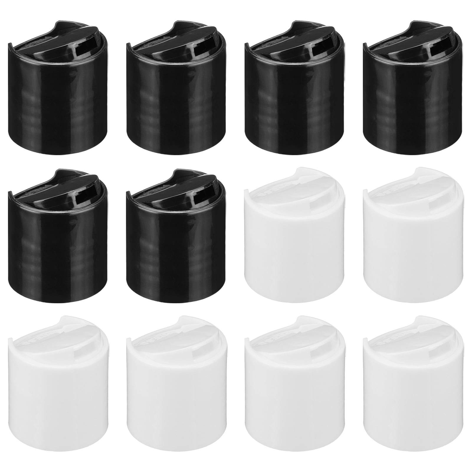 Unique Bargains Plastic Disc Top Caps for Bottle Lotion Shampoo Container Black 48Pcs