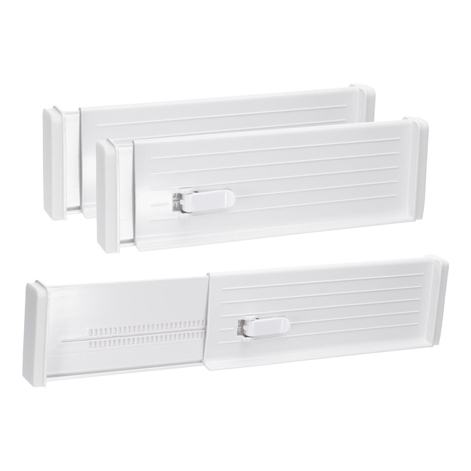 Unique Bargains Plastic Drawer Dividers Adjustable Kitchen Storage Tray White
