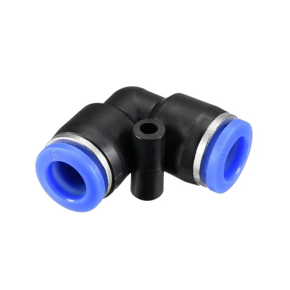 Unique Bargains Plastic Elbow Push to Connect Tube Fitting 8mm Tube OD Pneumatic Air Push Fit Lock Fitting Blue 10pcs