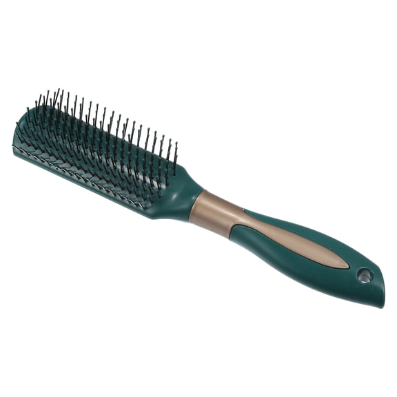 Unique Bargains Plastic Hair Brush for Straight Curly Hair 1 Pc Dark Green