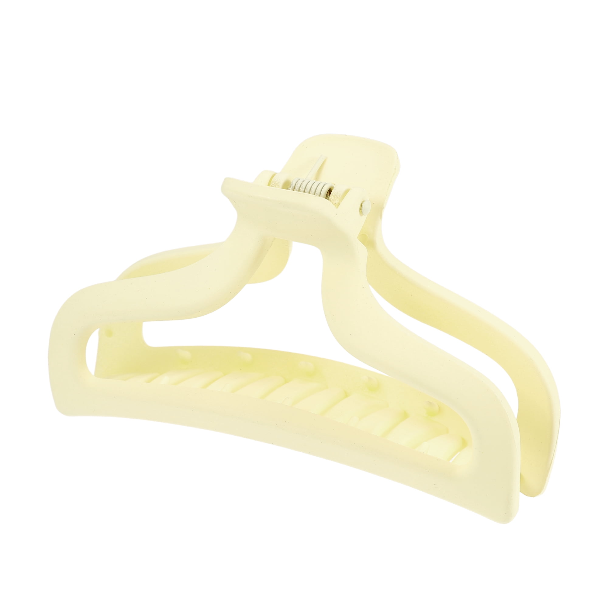 Unique Bargains Plastic Hair Claws Hair Clips Hair Barrettes Light Yellow