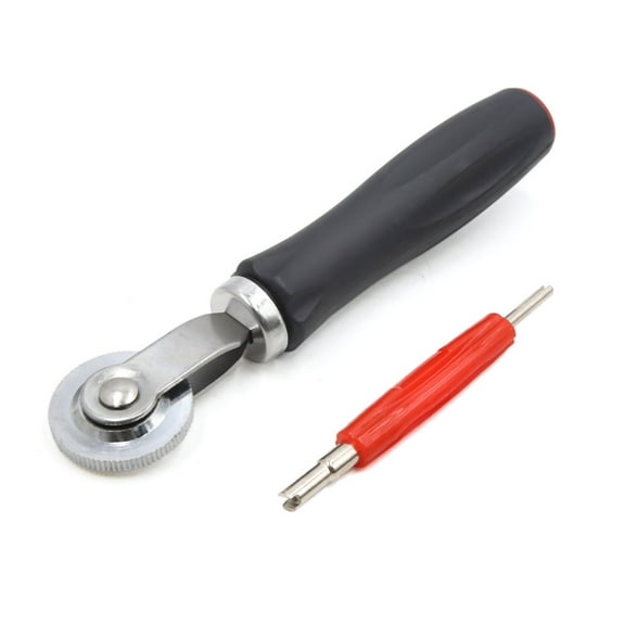 Unique Bargains Plastic Handle Bearing Roller Car Tire Repair Tube Patch w Valve Core Remover