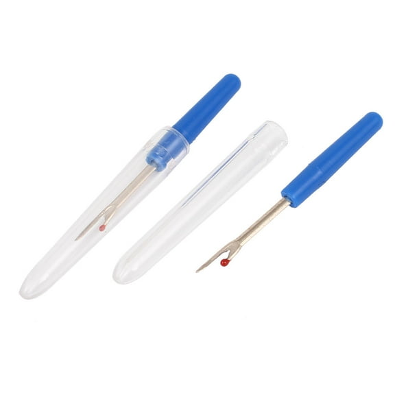 Unique Bargains Plastic Handle Sewing Stitch Thread Unpicker Seam Ripper Cutter Blue 2Pcs